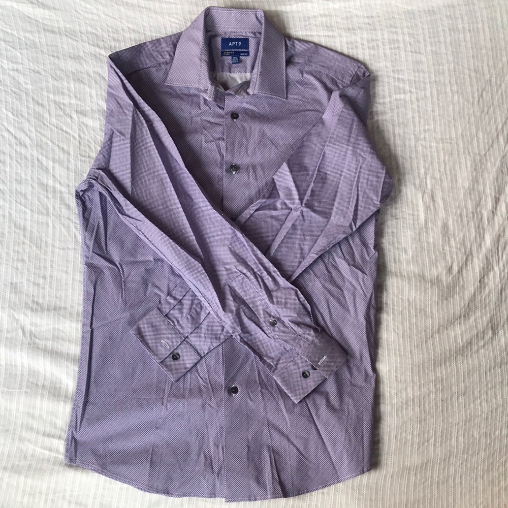 Apt. 9 Purple Patterned Button Up Long Sleeve - image 1